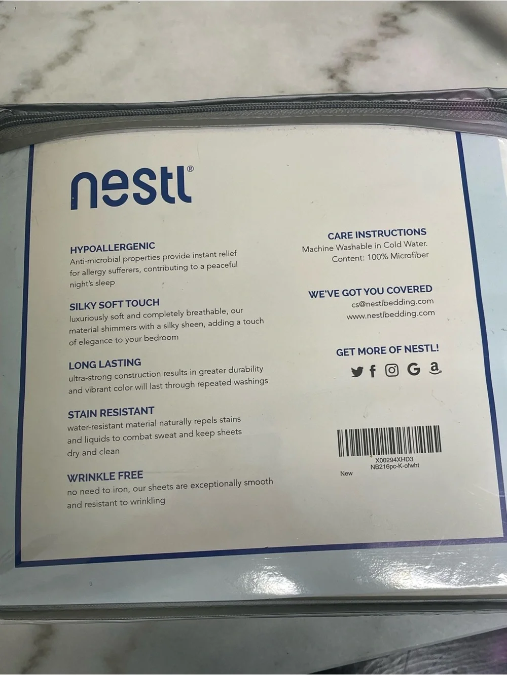 Nestl King Sheet Set - Bed Sheets - off White - 6 Piece Deep